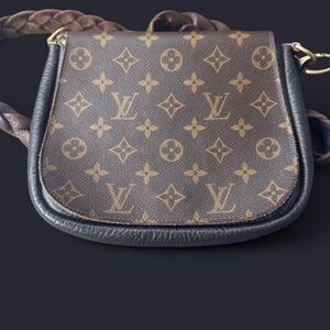 LV Monogram Canvas- Vintage Boho. Small Braided-Strap Crossbody in Brown